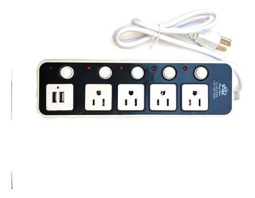 Barra Multicontacto Extencion 4 Enchufes Interruptor Con Usb