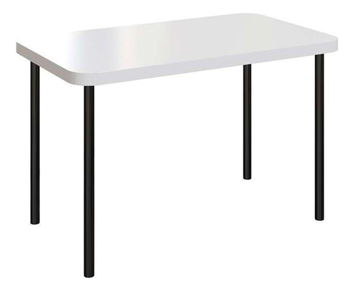 Mesa De Jantar Retangular Memphis Branca E Preta 120 Cm Cor Branco