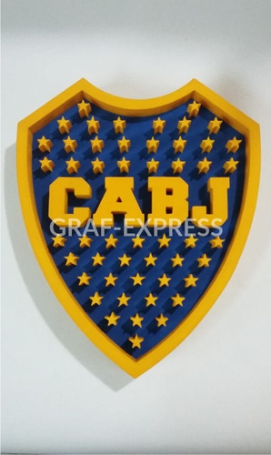 Escudo Boca Juniors 3d Decorativo 40cm Alto Corporeo
