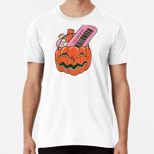 Remera Candy Halloween Orange Pumpkin Gift Design Algodon Pr