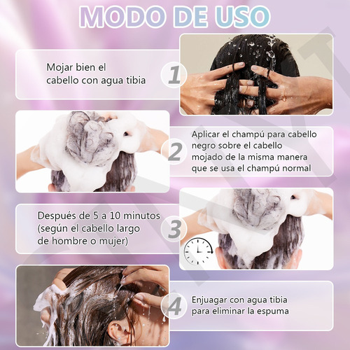 Shampoo Tinte Instantáneo Cubre Canas Natural Jengibre 500ml