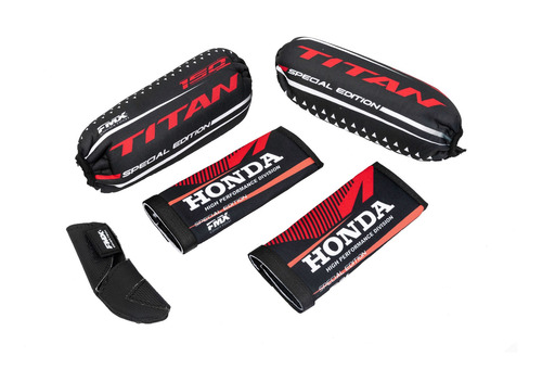 Imagen 1 de 4 de Cubre Amortiguador + Barral + Palanca Ne/ro Honda Titan Fmx