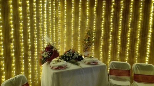 Cortina Led 480 Luces 3 X2.4 Mt Blanco Frio Eventos Navidad