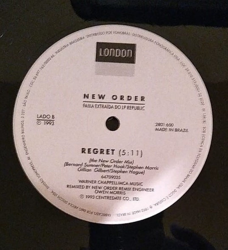 Lp Mix New Order Regret (Usado)