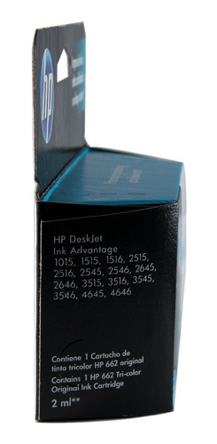 Cartucho Hp 662 Tinta Original Tricolor Cian Magenta Amarill
