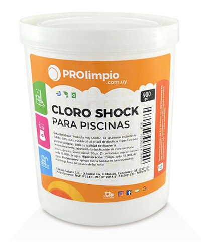 Cloro Shock En Polvo Para El Agua De Piscinas 900 Gramos