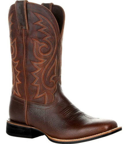 Bota Caballero Bordada Rodeo Vaquera En Piel Elegante Style