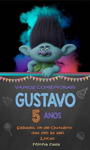 Imagem 2 de 4 de Convite Virtual Trolls