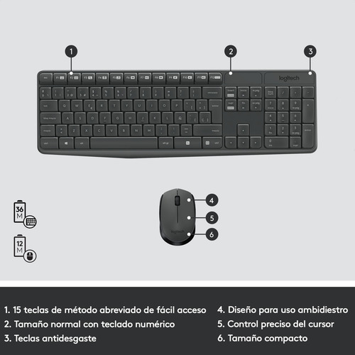 Combo Teclado Multimedia Y Mouse Inalámbricos Logitech Mk235
