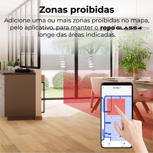 Combo Robô Aspirador Ropo Glass 4 + Refil Cor Preto 127/220V