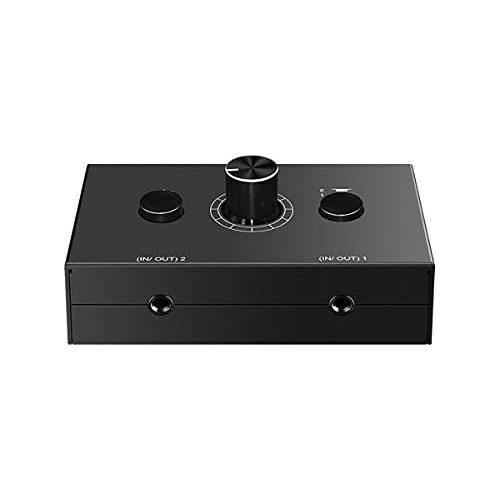 Conmutador De Audio Dingsun Con 2 Puertos 3.5mm -negro