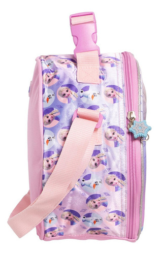 Kit Mochila Frozen Lonchera Lap Original Ruz Con Luz Kinder Rosa Rosa