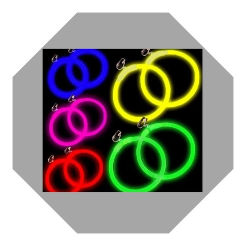 Imagen 1 de 10 de Aritos Luminosos Fluo Neón X 20 Unidades Varios Colores
