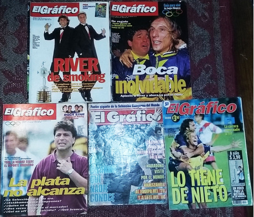 El Gráfico Lote X5 Maradona Francescoli Años 1986 1996 1998