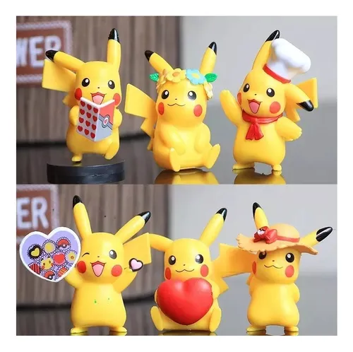 6 Figuras Pikachu Pokemon Colección Anime Atrápalos