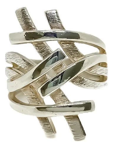 Anillo Lazos Entrelazados Plata 925 Macizo T:17