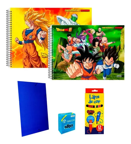 Kit Colorir Caderno desenho Dragon Ball, Lápis e Folha A4 - Macrozão -  Caderno de Desenho - Magazine Luiza