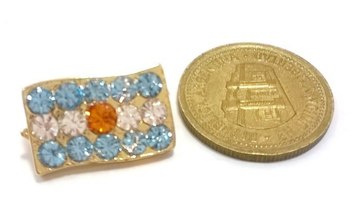 Prendedor Pin Bandera Escarapela Argentina Strass Checo