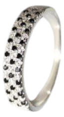 Anillo Plata 925 Diseño Cintillo Triple Circones Y Onix