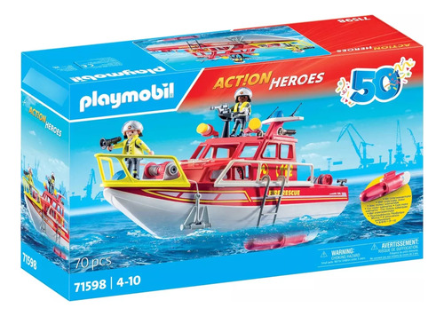 Playmobil 71598 Barco De Rescate Rojo