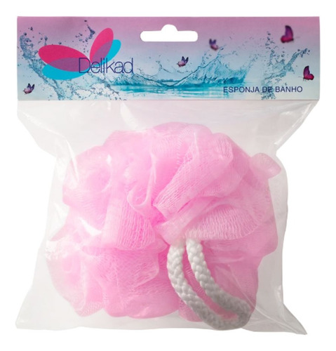 Esponja De Banho Delikad ( Pink ) Cor Rosa Listrado