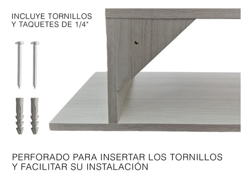 Imagen 5 de 9 de Repisa Mueble Flotante Modelo Z Para Equipos De Tv 100 X 25