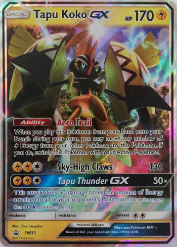 Pokémon Tcg Tapu Koko Gx Sm33 Full Art