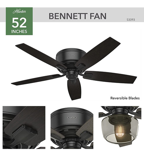 Hunter Bennett Ventilador De Techo De Perfil Bajo Para Inter