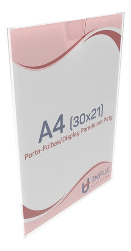 Kit 24 Displays Porta Folha A4 Petg De Parede + Dupla Face