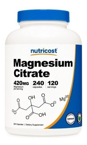 Nutricost Citrato De Magnesio 420 Mg, 240 Capsulas