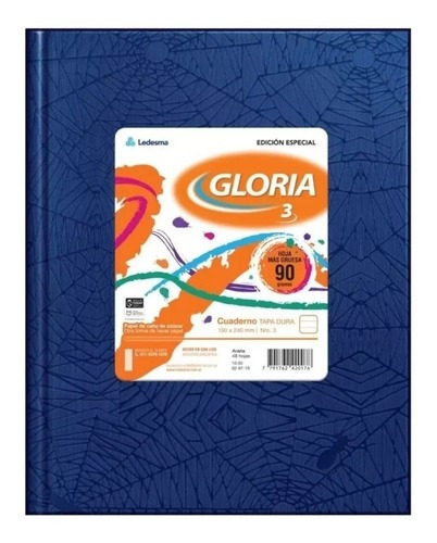 Cuaderno Gloria N°3 Tapa Dura Rayado 19x24cm 48 Hojas Araña