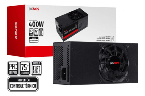 Fonte Tfx 400w Pcyes Spark Slim 75+ Tfxkp400tb Pfc Ativo