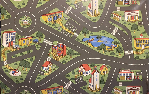 Imagen 2 de 9 de Carpeta Vinilica Calles Pista 140 X 200 Cm Espesor 2 Mm Infantil Soul