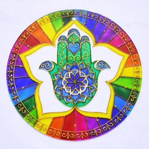 Mandala Hamsa Com Pentagrama Com 25cm