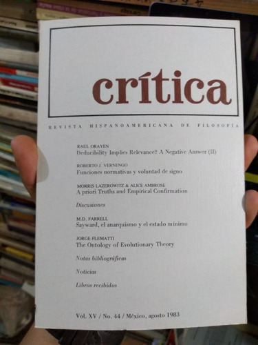 Critica Revista Vol Xv No 44 Año 1983