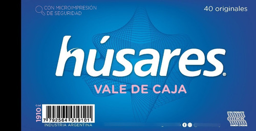 Talonario Vale De Caja Husares 40 Hojas  7.5 X 14.5 Cm  