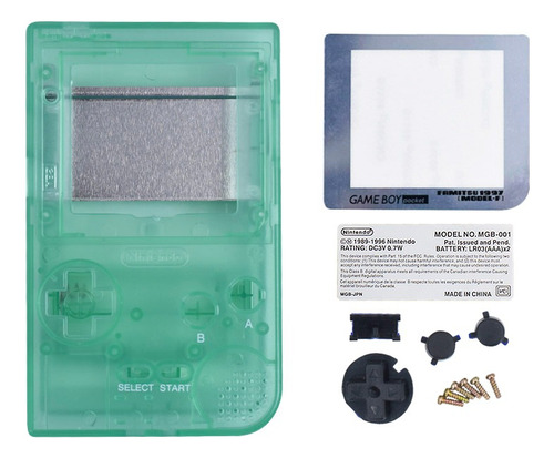 Carcasa Para Game Boy Pocket (gbp) Verde Fluor (clear)