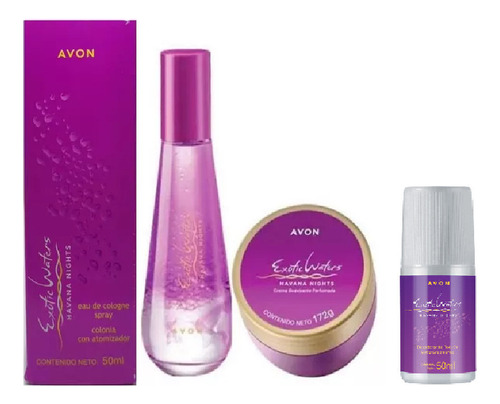 Set 3 Productos Exotic Waters Havana Nights Avon Dama