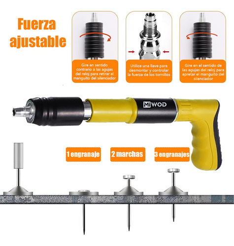 Pistola De Fijacion De Pared De Clavos C/100 Clavos Portátil