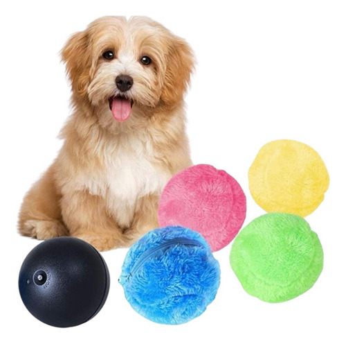 Pelota Robótica Juguete Para Mascotas + 4 Fundas De Colores