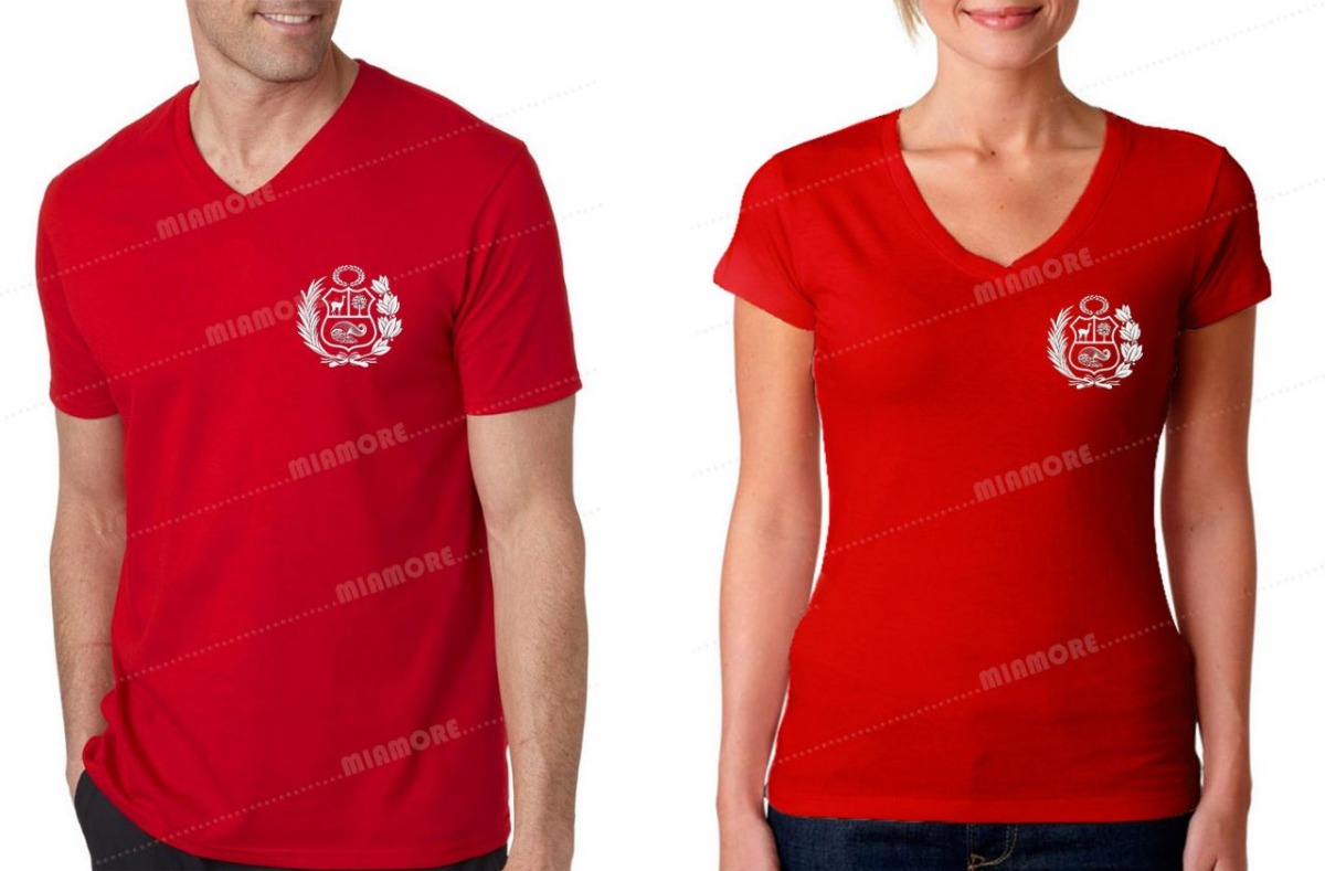 Polo camiseta Perú cuello V para hombre y mujer