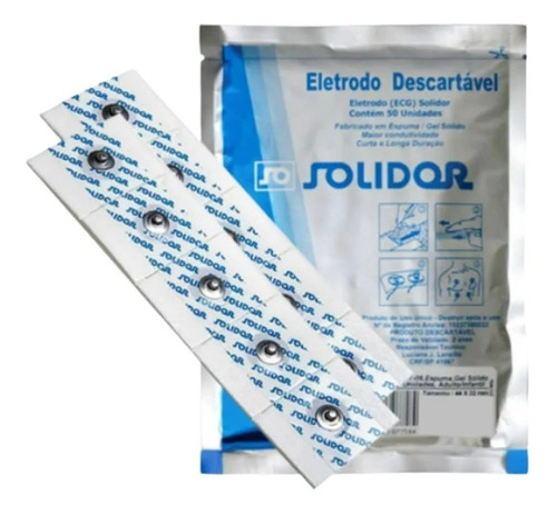 Eletrodo Descartável Ecg 44x32mm Msgst-06 C/50un Solidor.