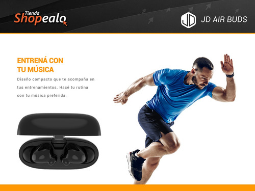Imagen 6 de 8 de Auricular Inalambrico In Ear Bluetooth Jd Air Buds Negro Cta