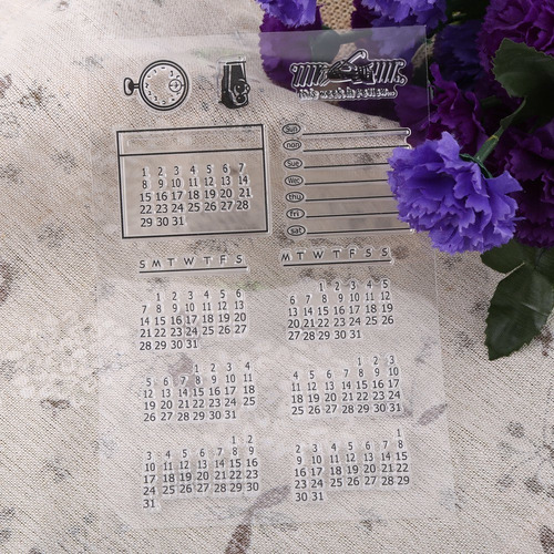 Sello De Silicona Transparente, Diseño De Calendario, Dise¿