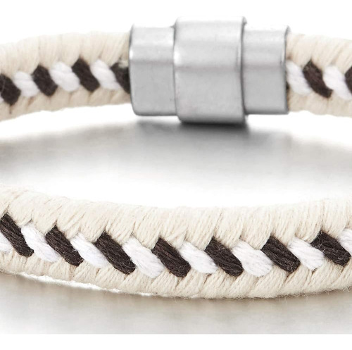 Coolsteelandbeyond Pulsera De Cuerda De Algodón Trenzada Par