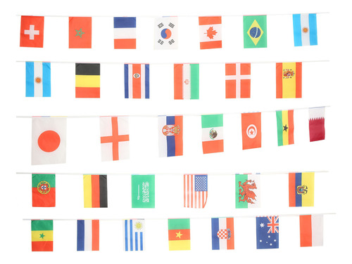 Banderines Internacionales String Flag 2022 Para 32 Equipos