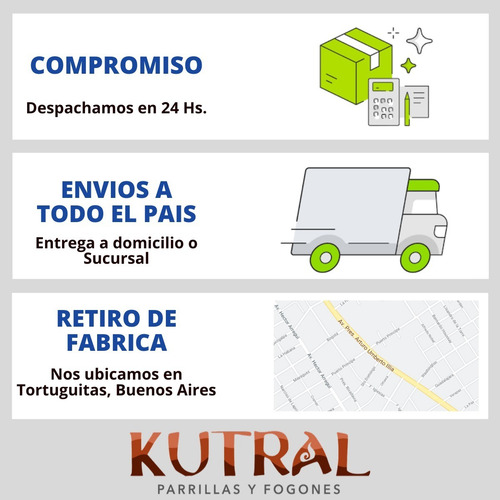 Parrilla Portátil Pucara Kutral Con Fogonero / Base / Ruedas
