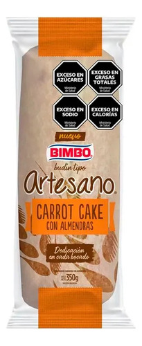 Budin Bimbo Artesano Carrot Cake Con Almenadras 350g