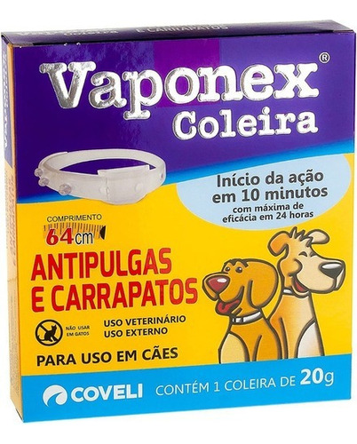 Coleira Antiparasitário Para Pulga Vaponex Coveli Spot Antipulgas Para Cão De 1kg A 80kg