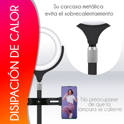 Aro De Luz Led Slim Company Tripié Ajustable Altura 62 Cm Color Negro